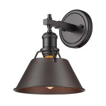 Golden 3306-BA1 BLK-RBZ - Yep by Golden Lighting Orwell 1-light Vanity in Matte Black and Rubbed Bronze shade